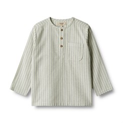 Wheat Shirt LS Bjørk - Aquablue stripe